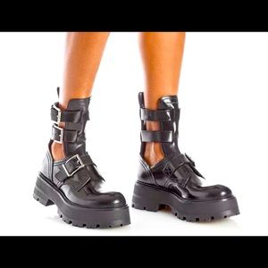 Alexander McQueen Caged combat boot